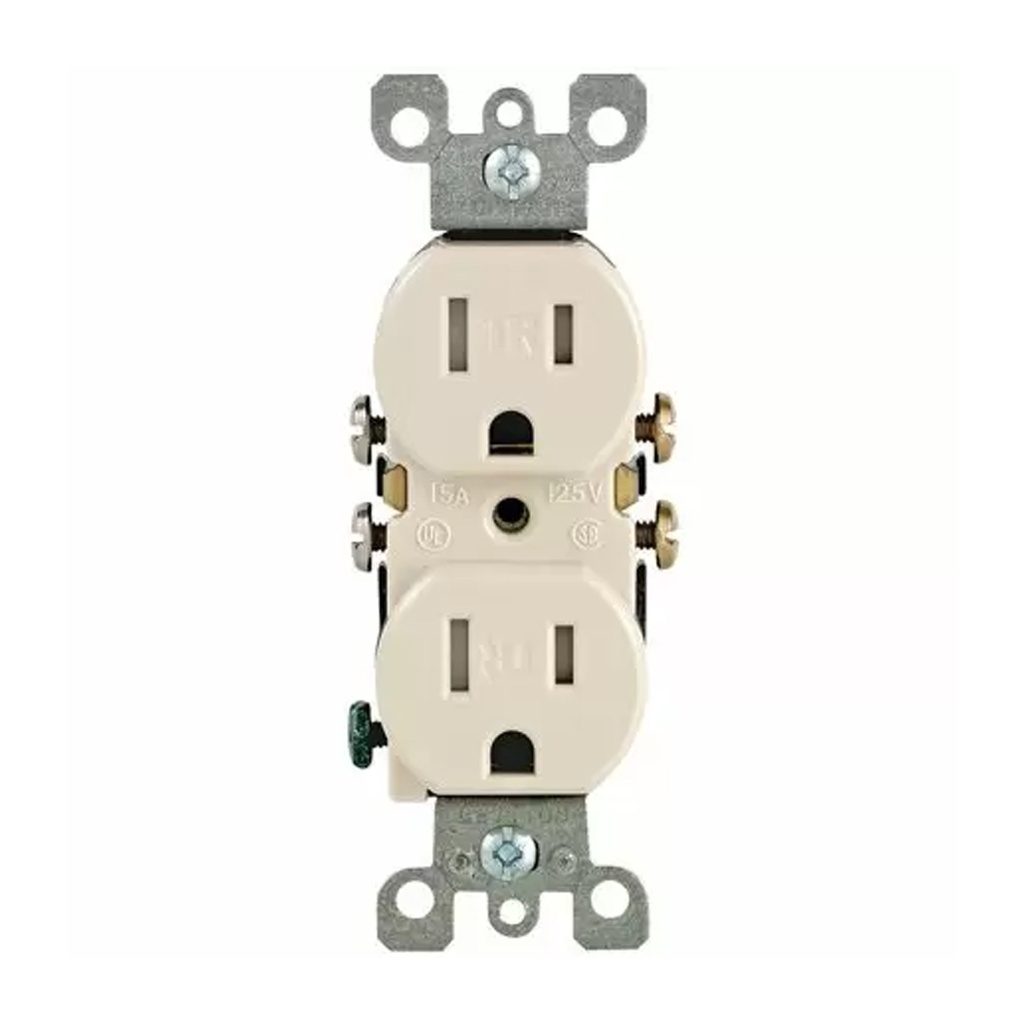 Leviton 15 Amps 125 V Duplex Light Almond Outlet 5-15R 1 Pk