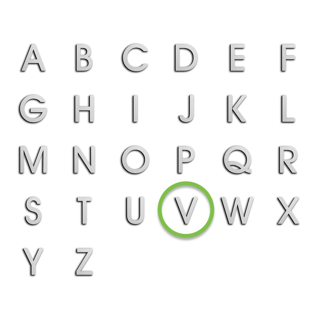 [IN34005PV] JNF LETRA   V  INOX