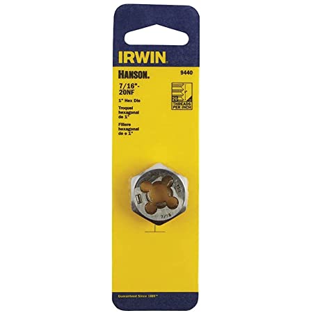 Irwin Hanson High Carbon Steel SAE Hexagon Die 7/16 in. 1 Pc