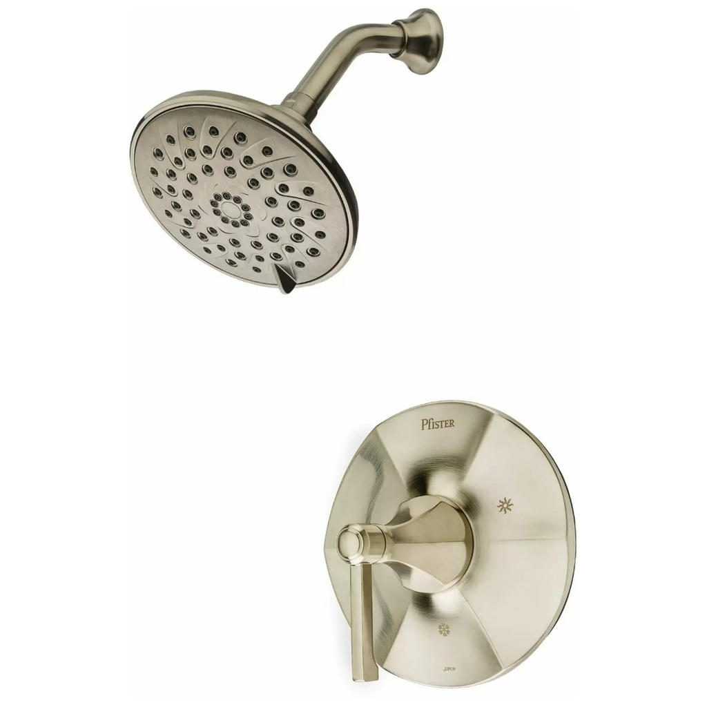 Pfister LG89-7DE Arterra Shower Trim Package with Multi Function Shower Head and SecurePfit Brushed Nickel Showers Shower Only Pressure Balanced