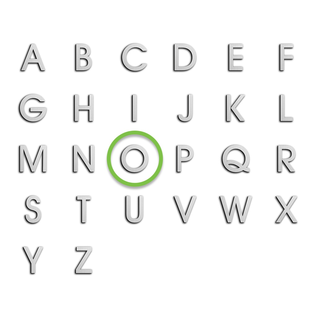 [IN34005PO] JNF LETRA  O  INOX