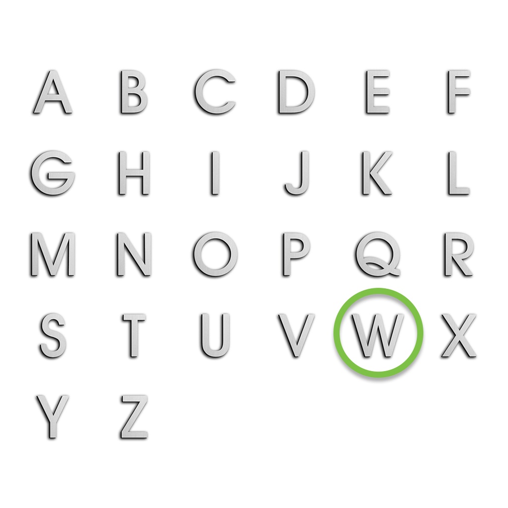 [IN34005PW] JNF LETRA  W  INOX