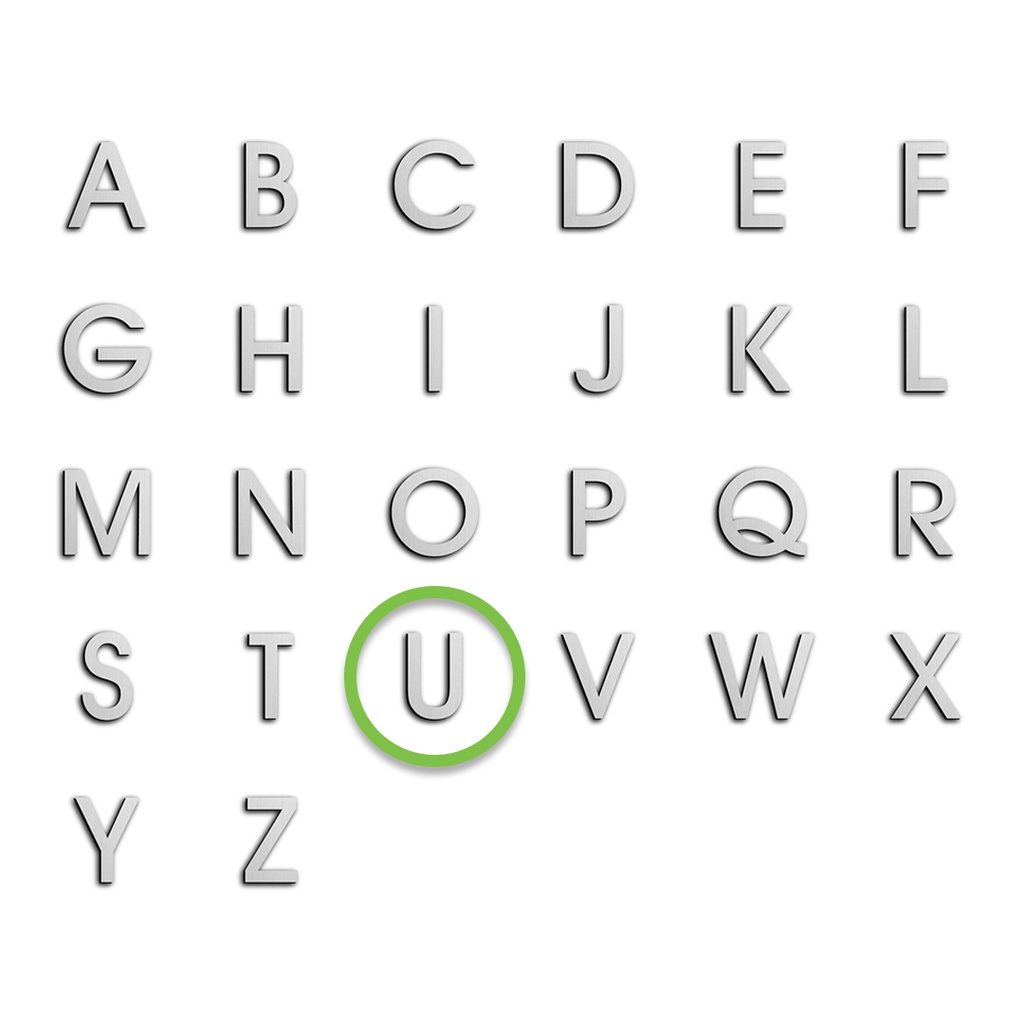 [IN34005PU] JNF LETRA   U   INOX