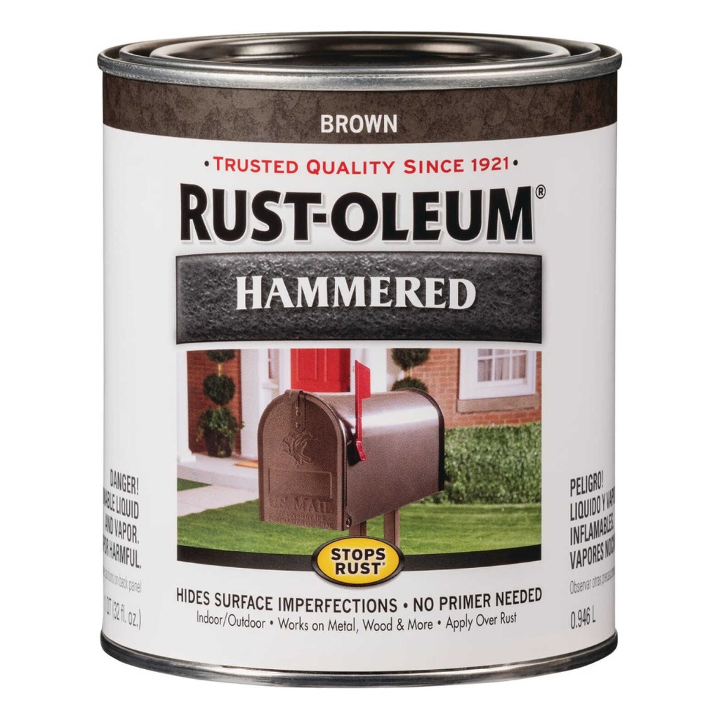 Rust-Oleum Stops Rust Indoor and Outdoor Hammered Brown Protective Paint 1 Qt