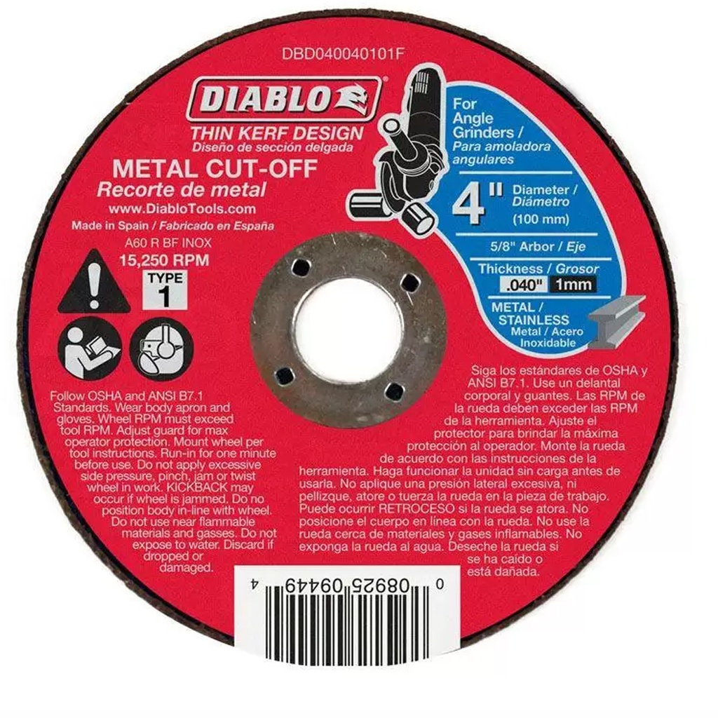 DIABLO DISCO C/METAL 4X5/8