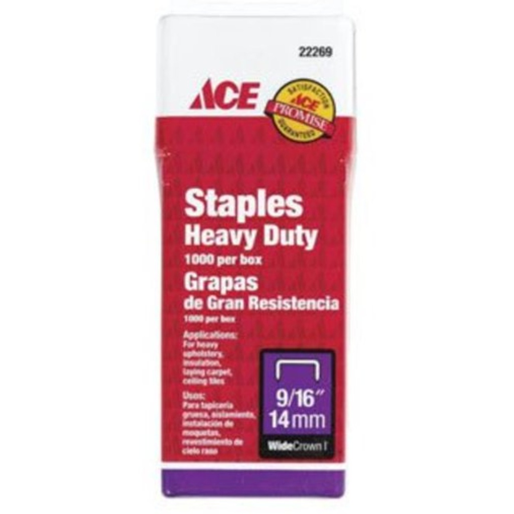 9/16 in. L Steel Wide Crown Heavy Duty Staples 22269