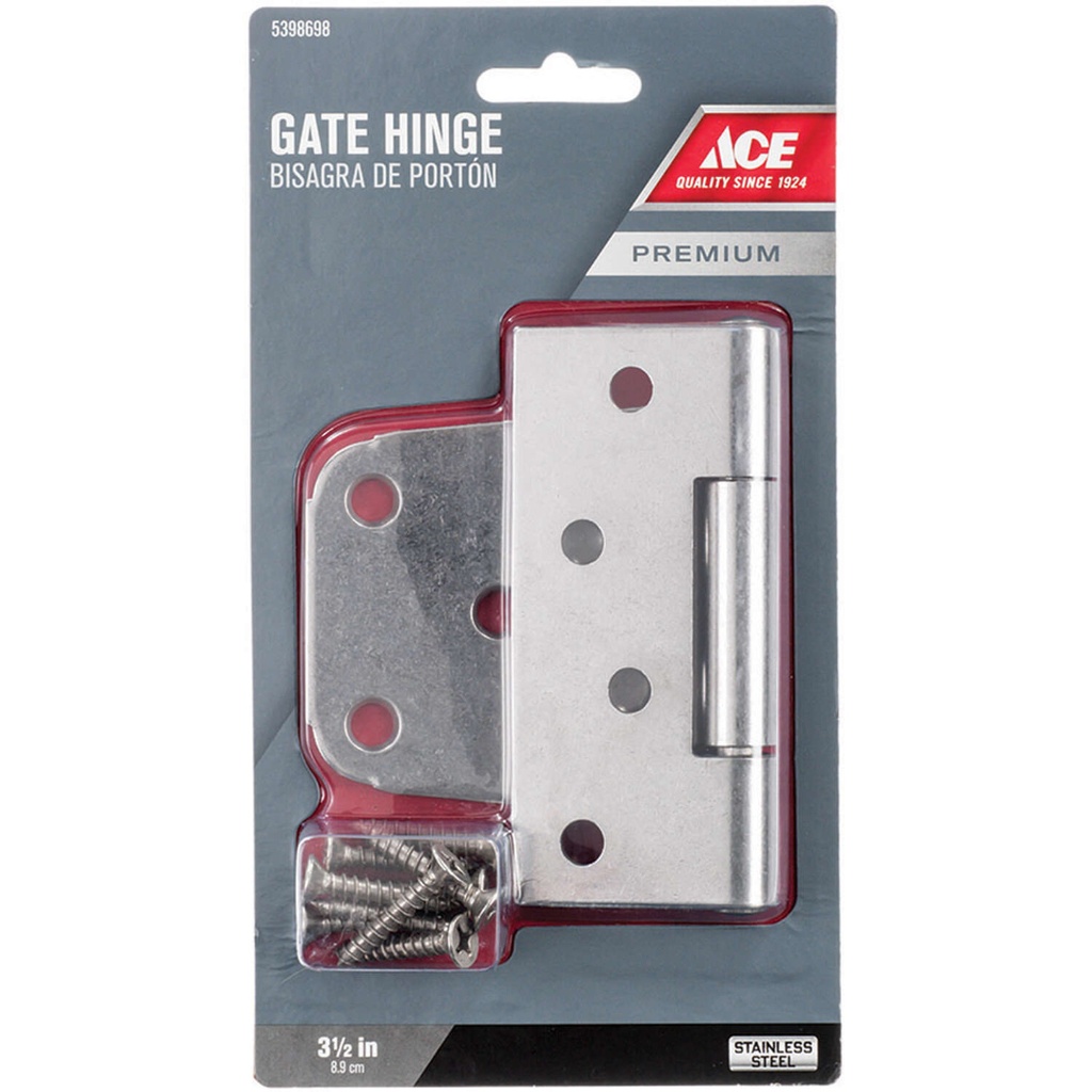 Ace 3.5 in. L Stainless Steel Heavy Duty Gate Hinge 1 Pk