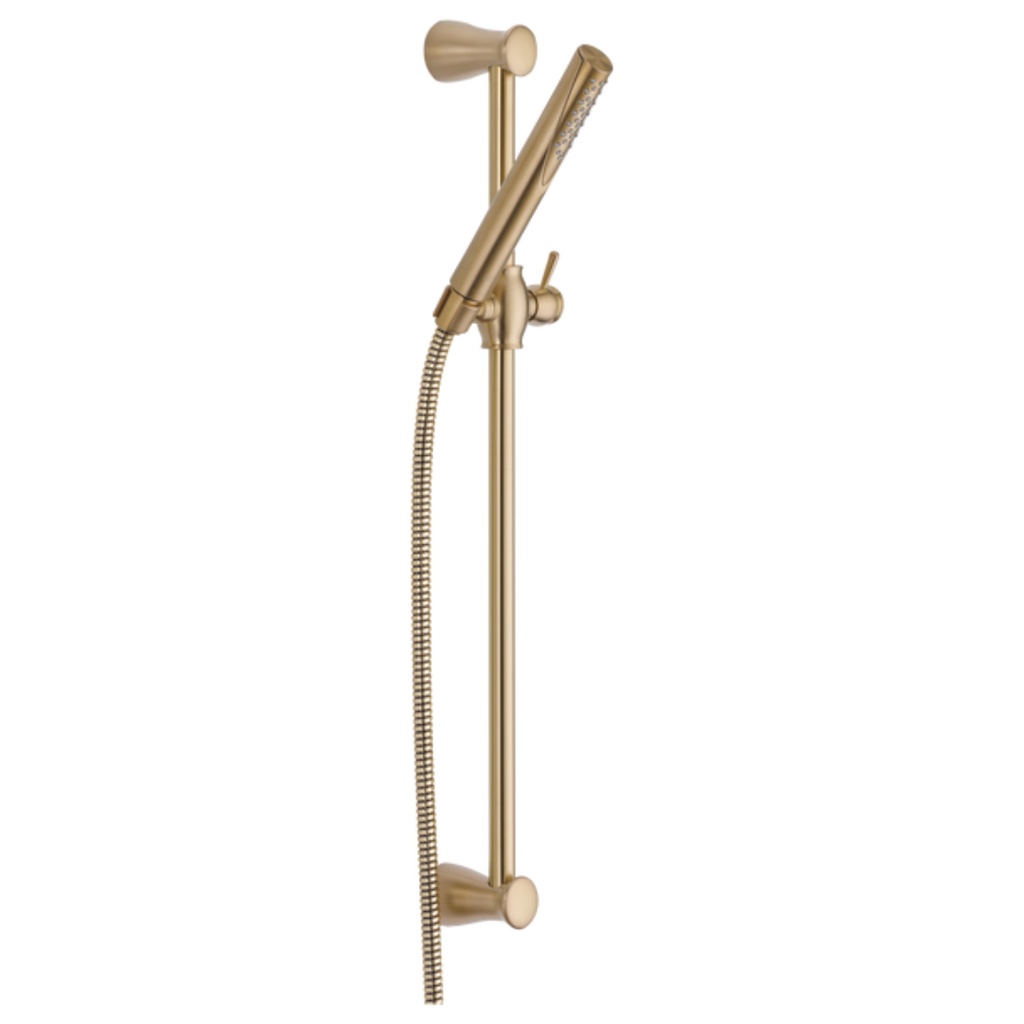 Delta 57085 Grail 1.75 GPM Single Function Hand Shower Package - Includes Slide Bar and Hose Champagne Bronze Showers Hand Showers Multi Function