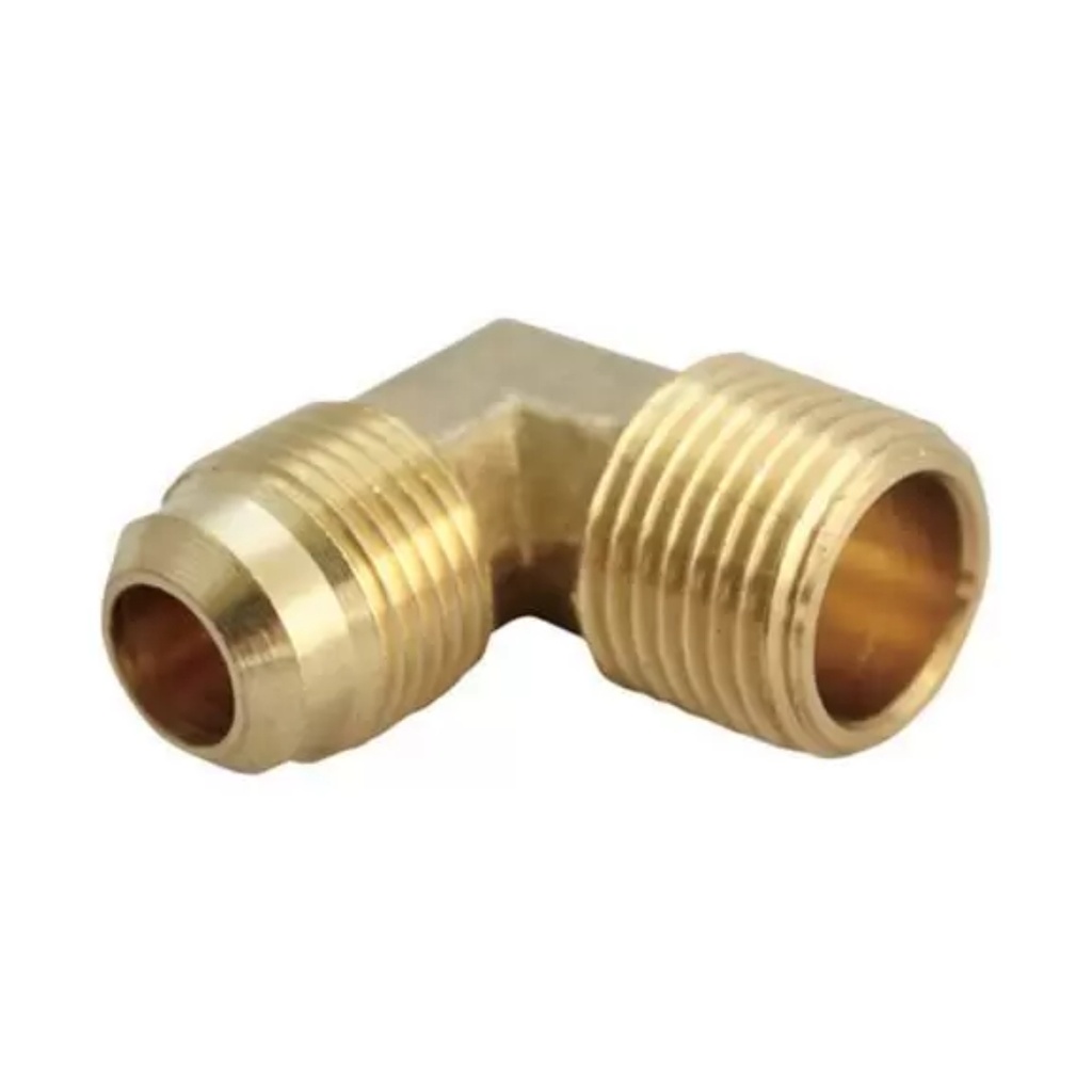 JMF 1/2 in. Flare X 3/4 in. Dia. MPT Yellow Brass Elbow