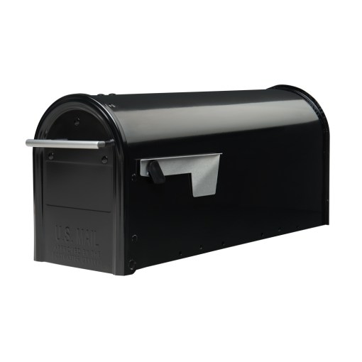 Architectural Mailboxes Franklin Contemporary Galvanized Steel Post Mount Black Mailbox