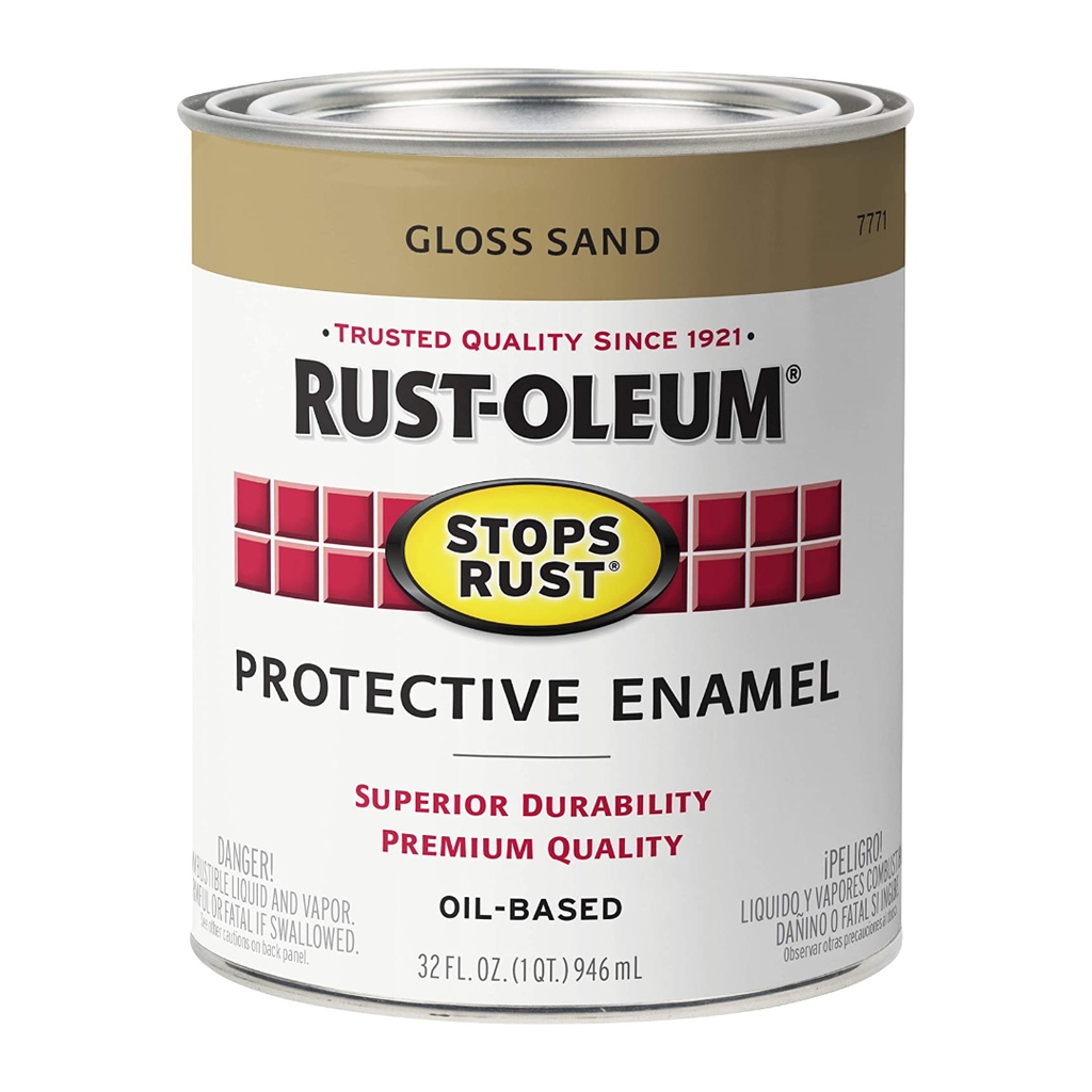 [420007540] Rust-Oleum Stops Rust Indoor and Outdoor Gloss Sand Oil-Based Protective Paint 0.5 Pt