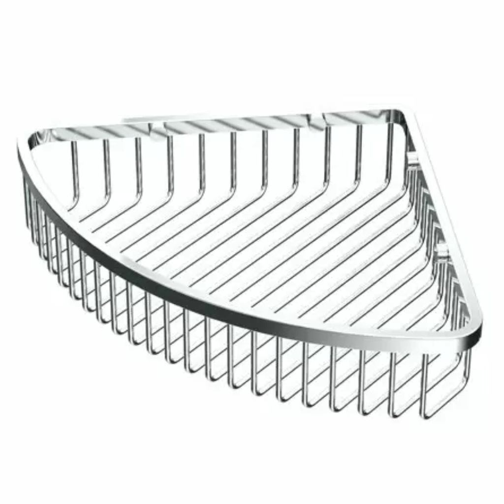 [366001680] Gatco 1570 Corner Shower Basket Chrome Bath and Shower Accessories Shower Accessories Shower Baskets