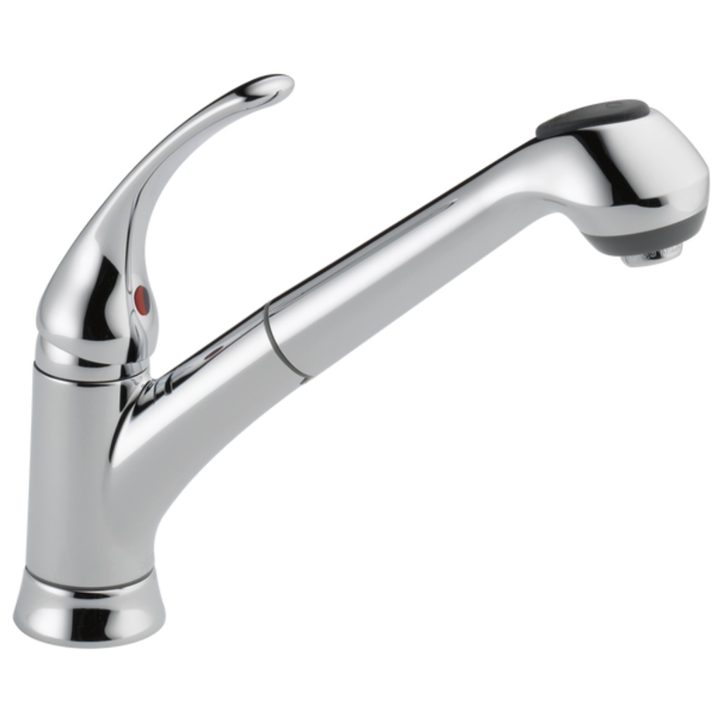 Delta B4310LF Foundations Single Handle Pull-Out Kitchen Faucet