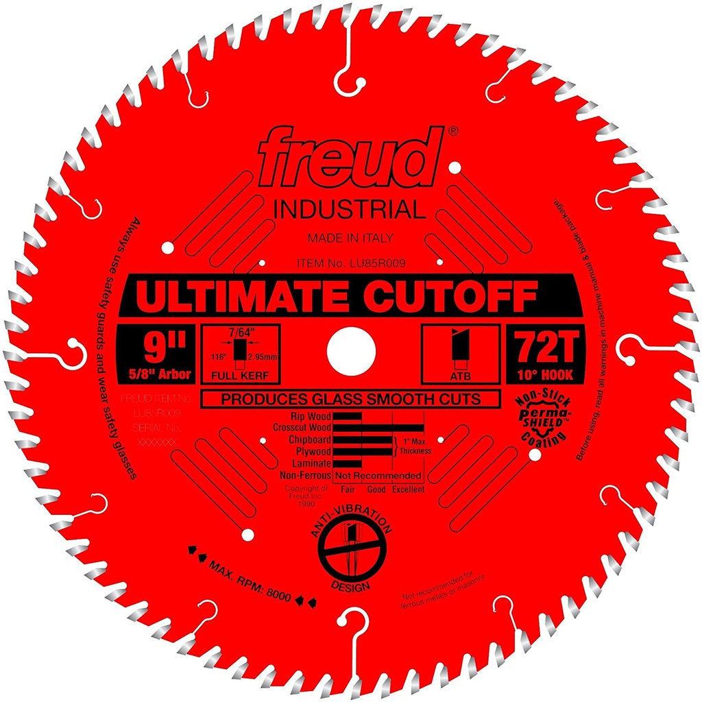 Freud 9in Ultimate Cut-Off Blade with Perma-SHIELD Coating - LU85R009