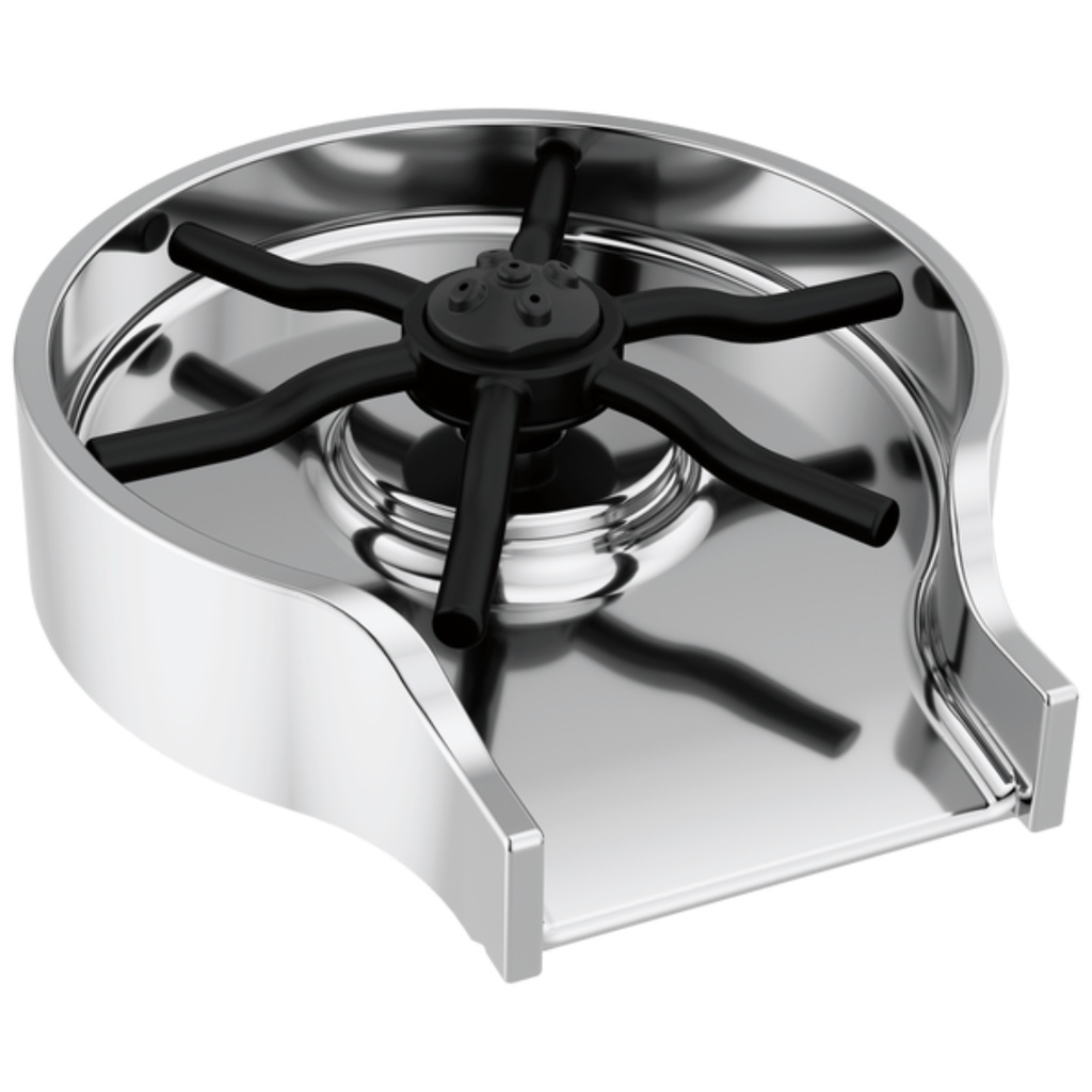 Delta GR250 Metal Glass Rinser with Cover - Rinses Most Standard Drinkware Chrome Faucet Accessories and Parts Kitchen Sink Accessories Glass Rinsers