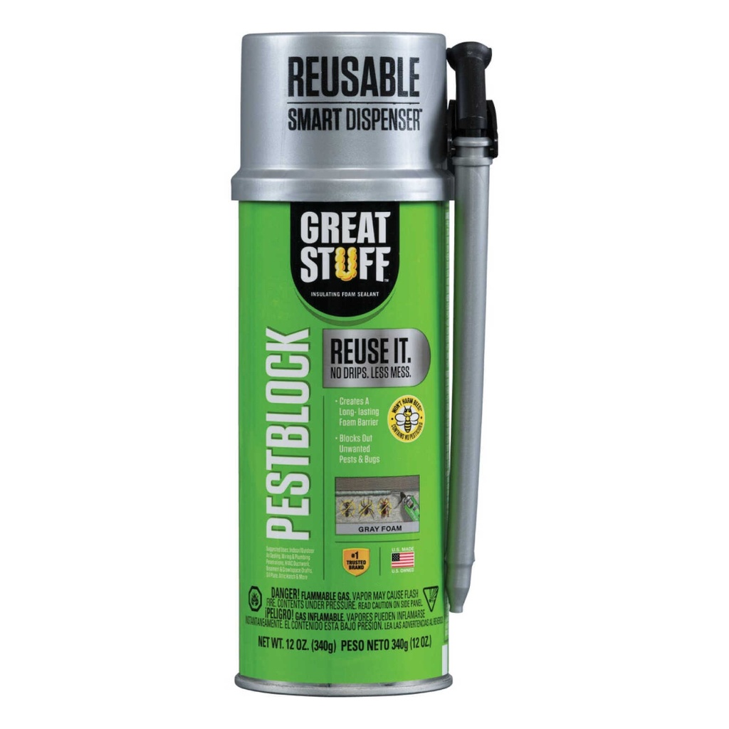 Great Stuff 11000714 Stuff Pestblock 12 Oz Insulating Foam Sealant  1 12 Ounce  Grey