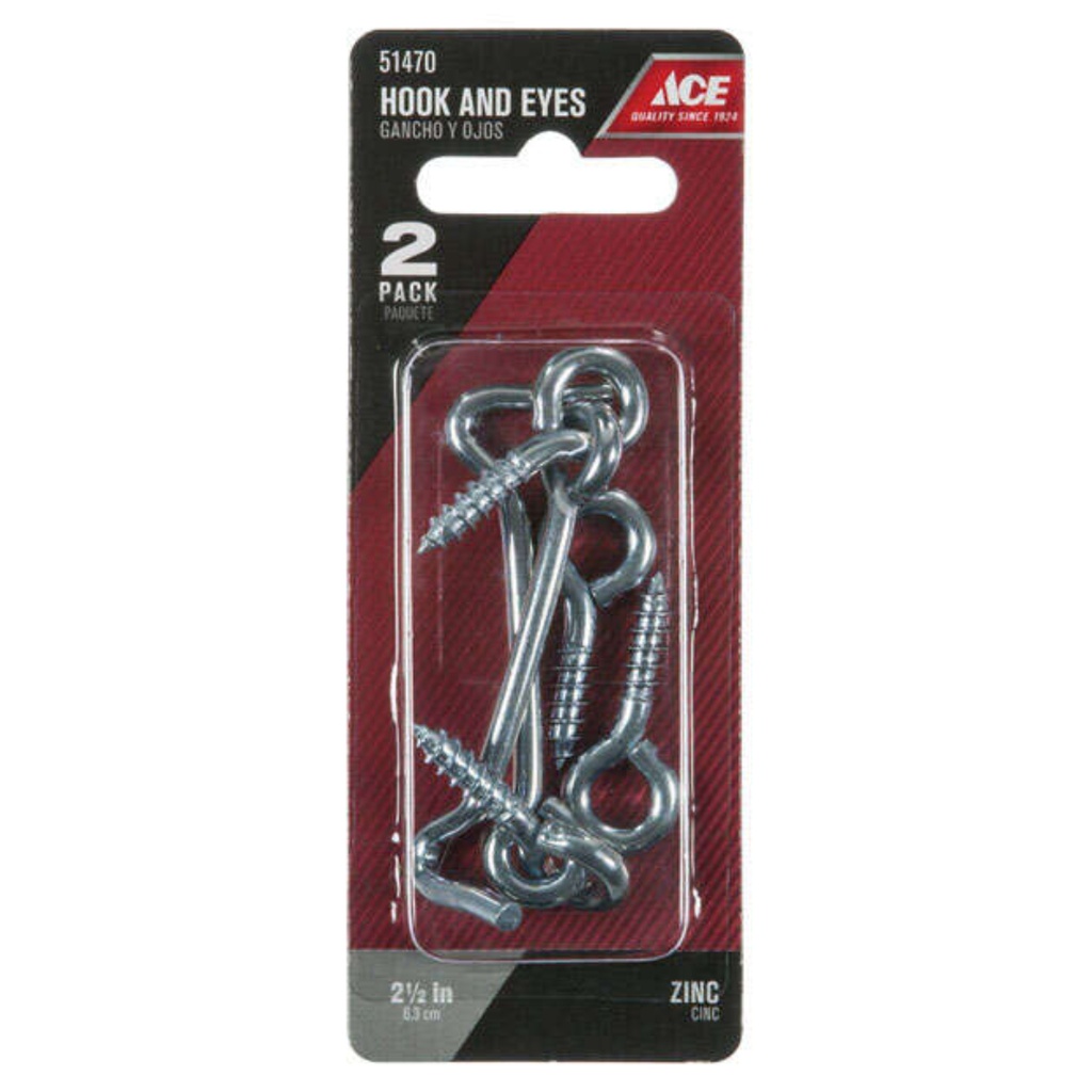 HOOK&EYE 2-1/2" ZNC CD2