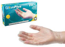 GlovePlus Xlarge Clear Vinyl Disposable 4 Mil Industrial Powdered Gloves (100-Count)