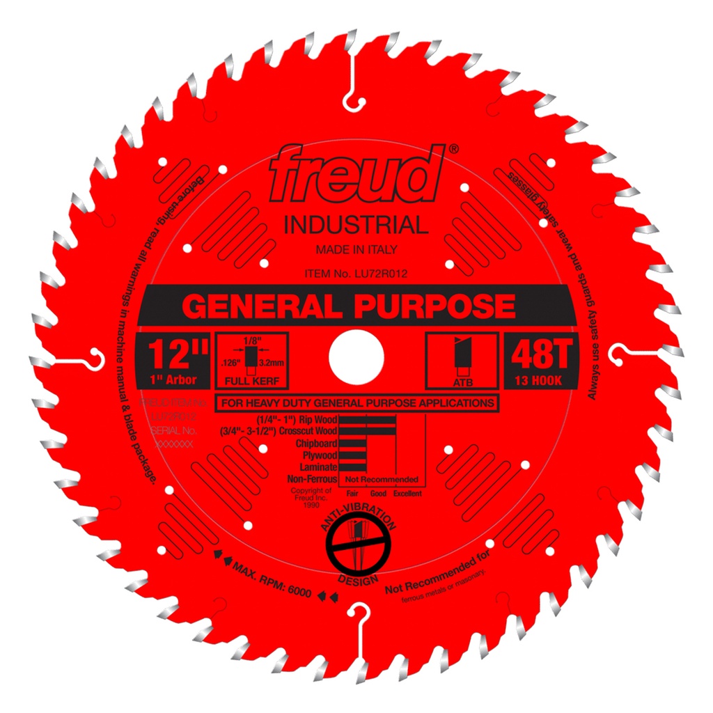 Freud 12 in. X 48T General Purpose Blade - LU72R012