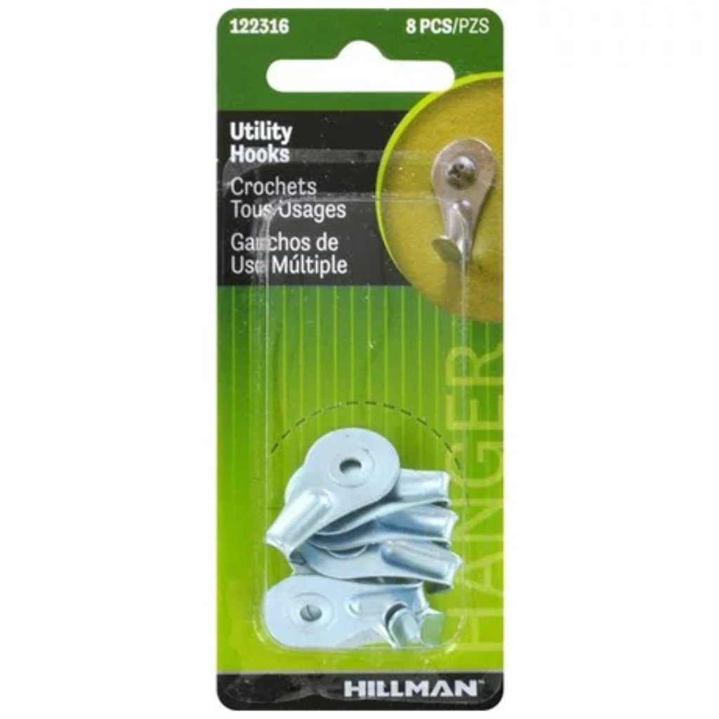 Hillman AnchorWire White Utility Utility Hooks 1 Lb. 8 Pack