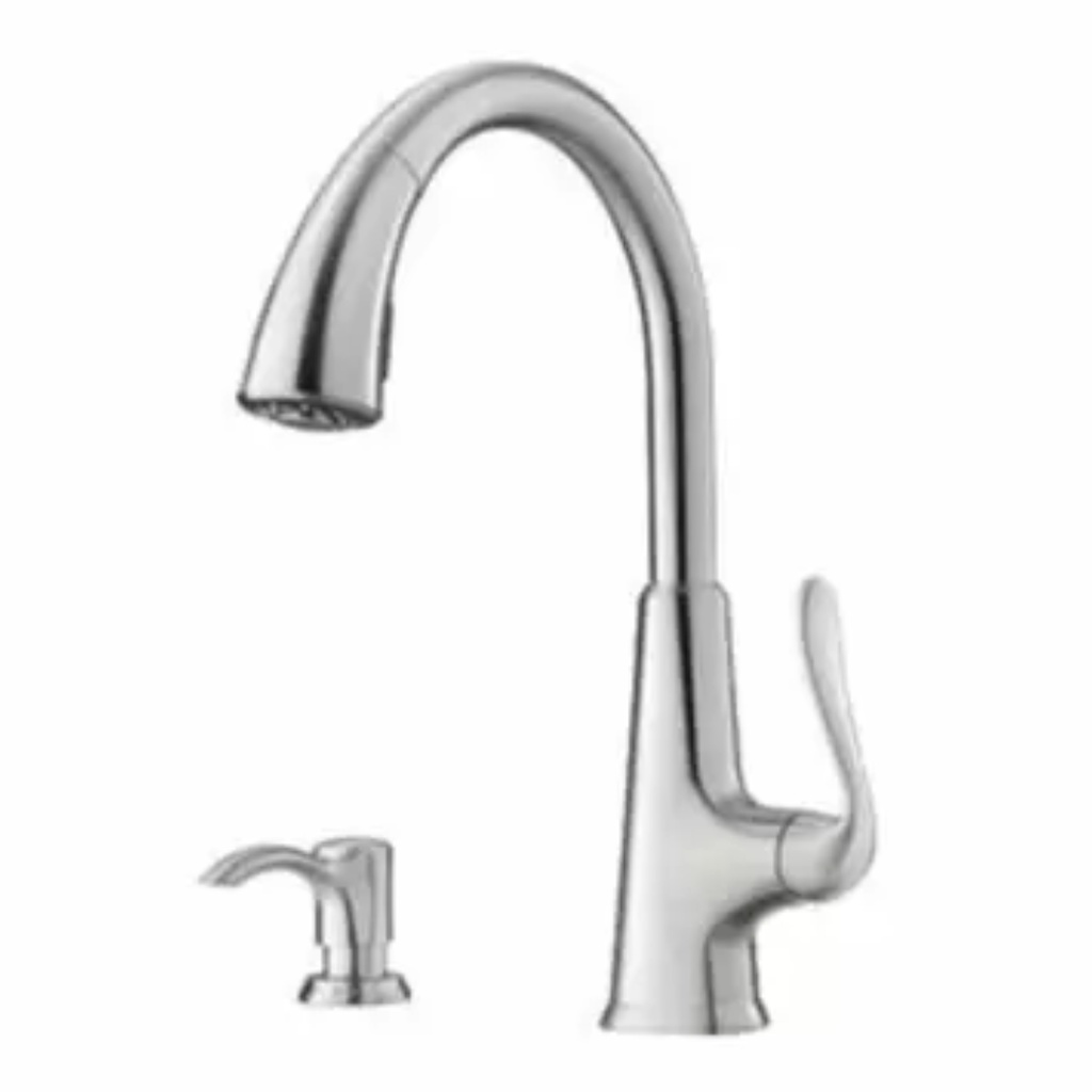 [F5297PDS] Pfister F-529-7PD Pasadena 1.8 GPM Single Hole Kitchen Faucet - Includes Soap Dispenser and Escutcheon Stainless Steel Faucet Kitchen Single Handle