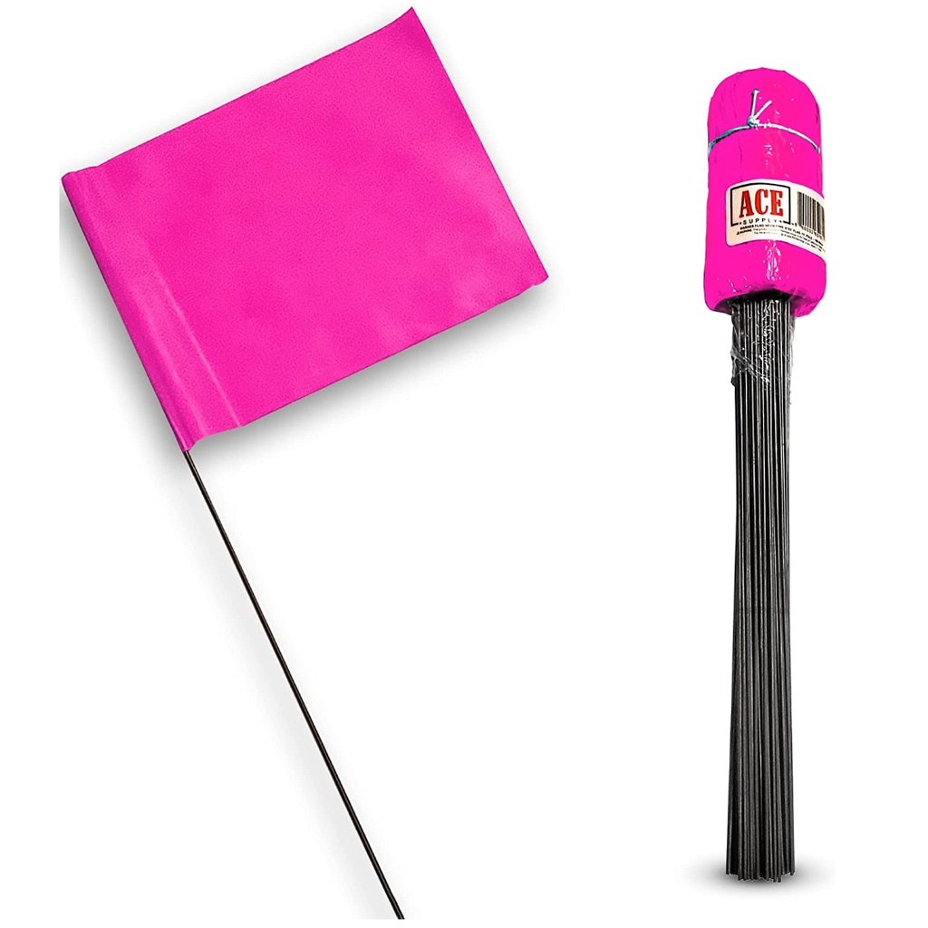 C.H. Hanson 15 in. Fluorescent Red Marking Flags Polyvinyl 10 Pk