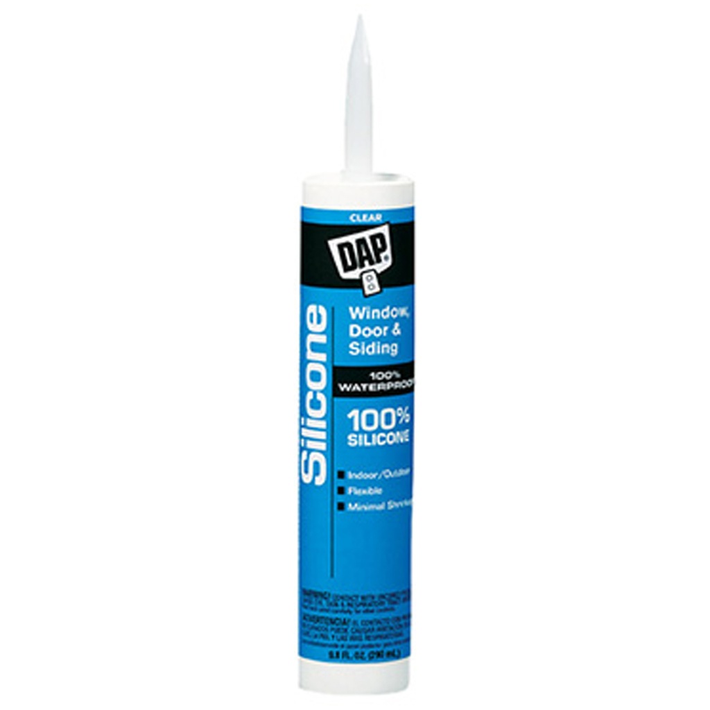 DAP Clear Silicone Rubber Door/Siding/ Window Sealant 9.8 Oz