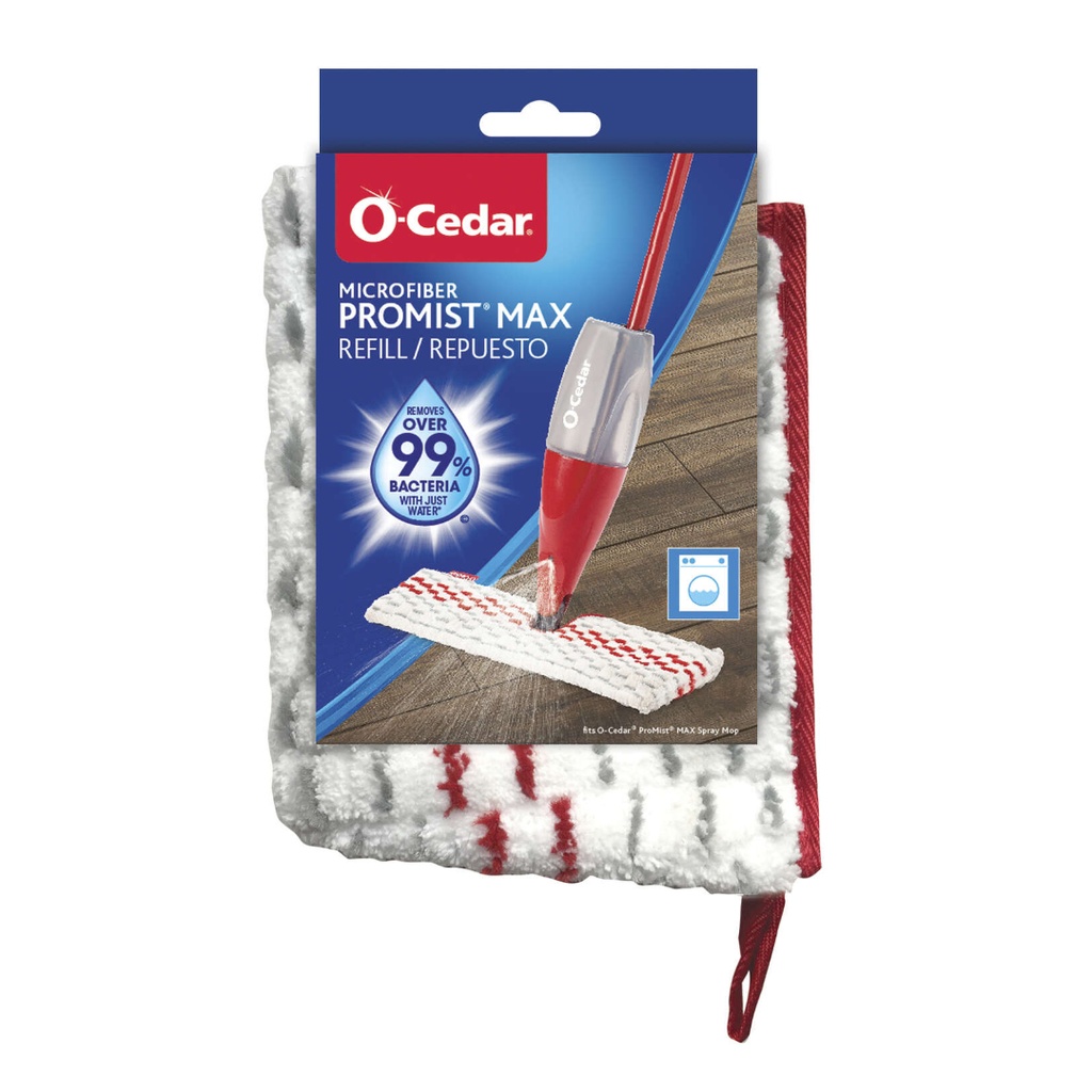 O-Cedar ProMist MAX Microfiber Spray Mop Pad - MicroFiber - White - 1 Each