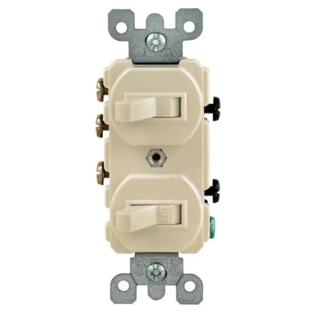 SWITCH DBL DECORA IVORY 15A 3WAY