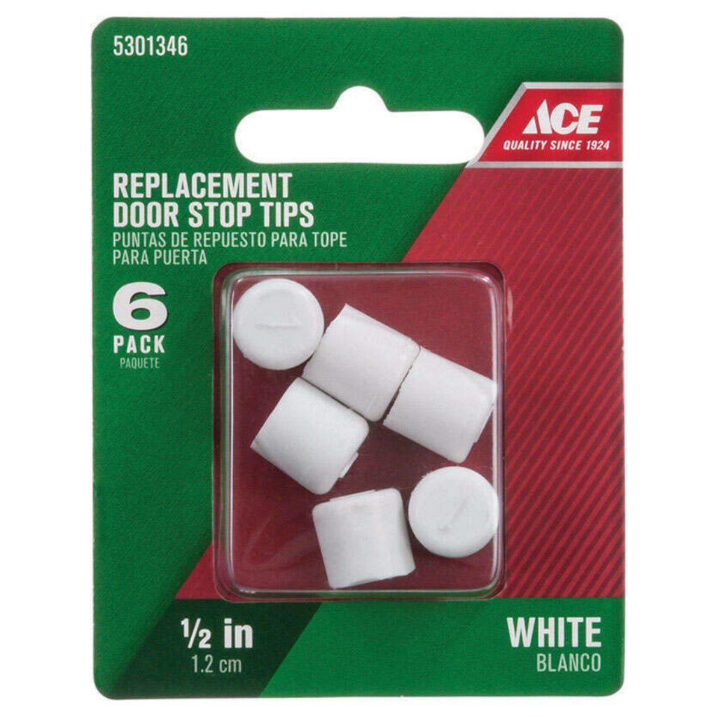 Ace Rubber Door Stop Tip 1/2 in. L White