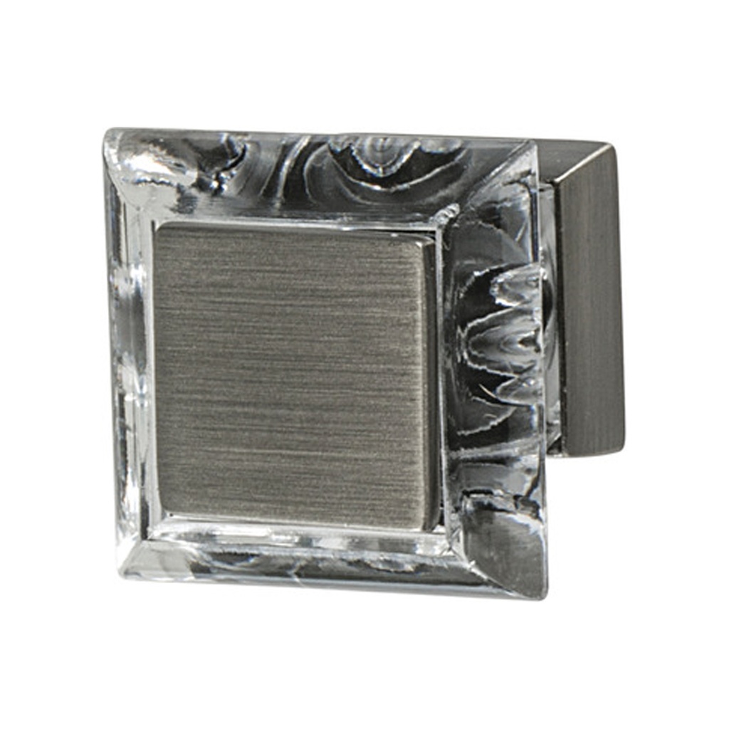 Amerock BC29460 Abernathy 1-1/16 Inch Square Cabinet Knob Acrylic/Antique Silver Cabinet Hardware Knobs Square