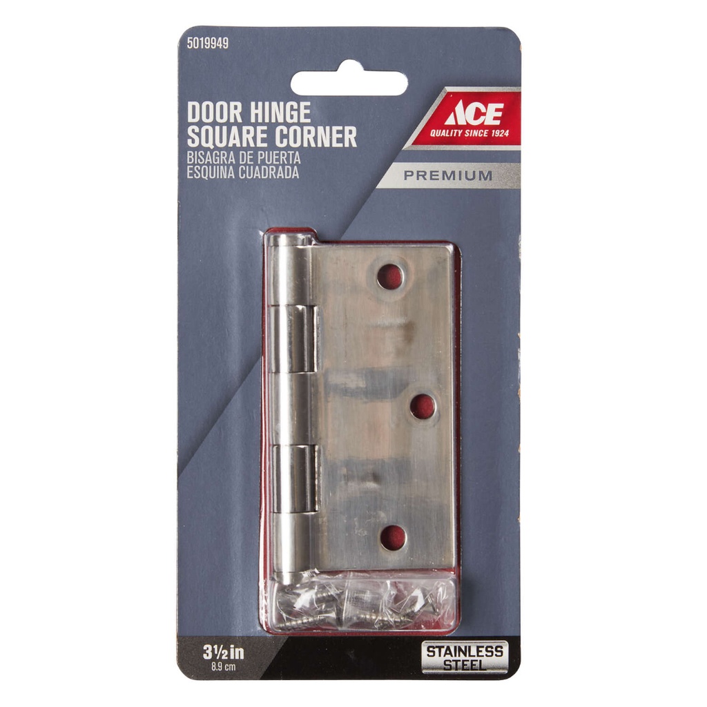 Ace 3-1/2 in. L Stainless Steel Residential Door Hinge 1 Pk