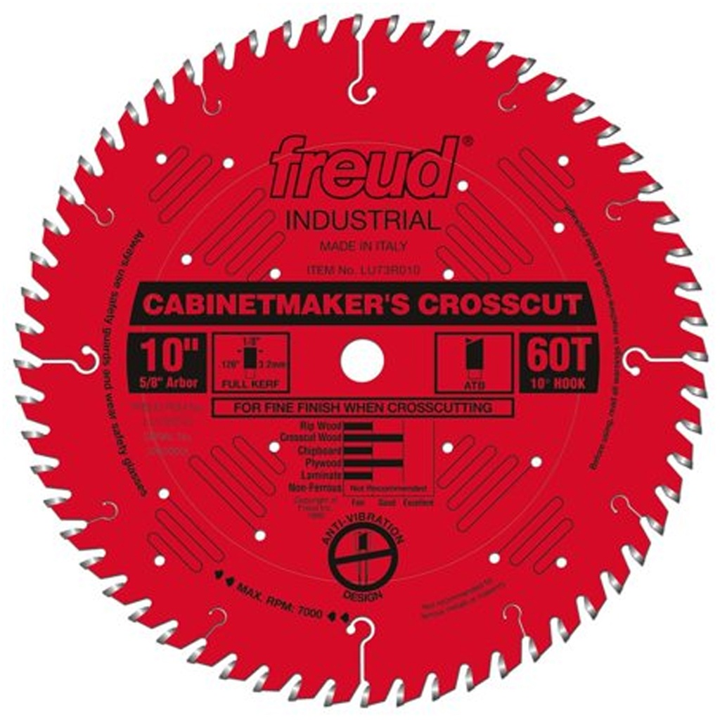 [LU73R010] Freud 10 in. X 60T Cabinetmakers Crosscut Blade - LU73R010