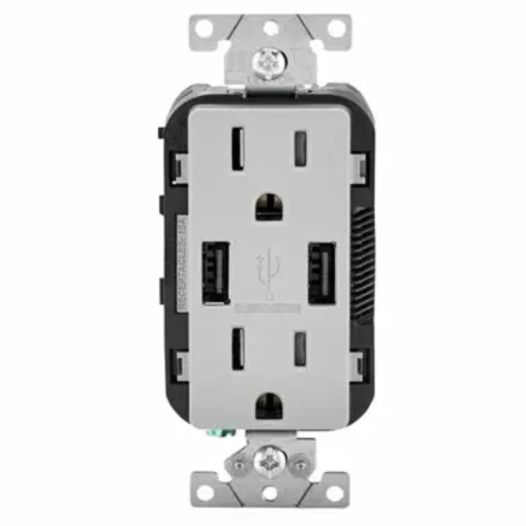 OUTLET&USB CHARGER LTGRY