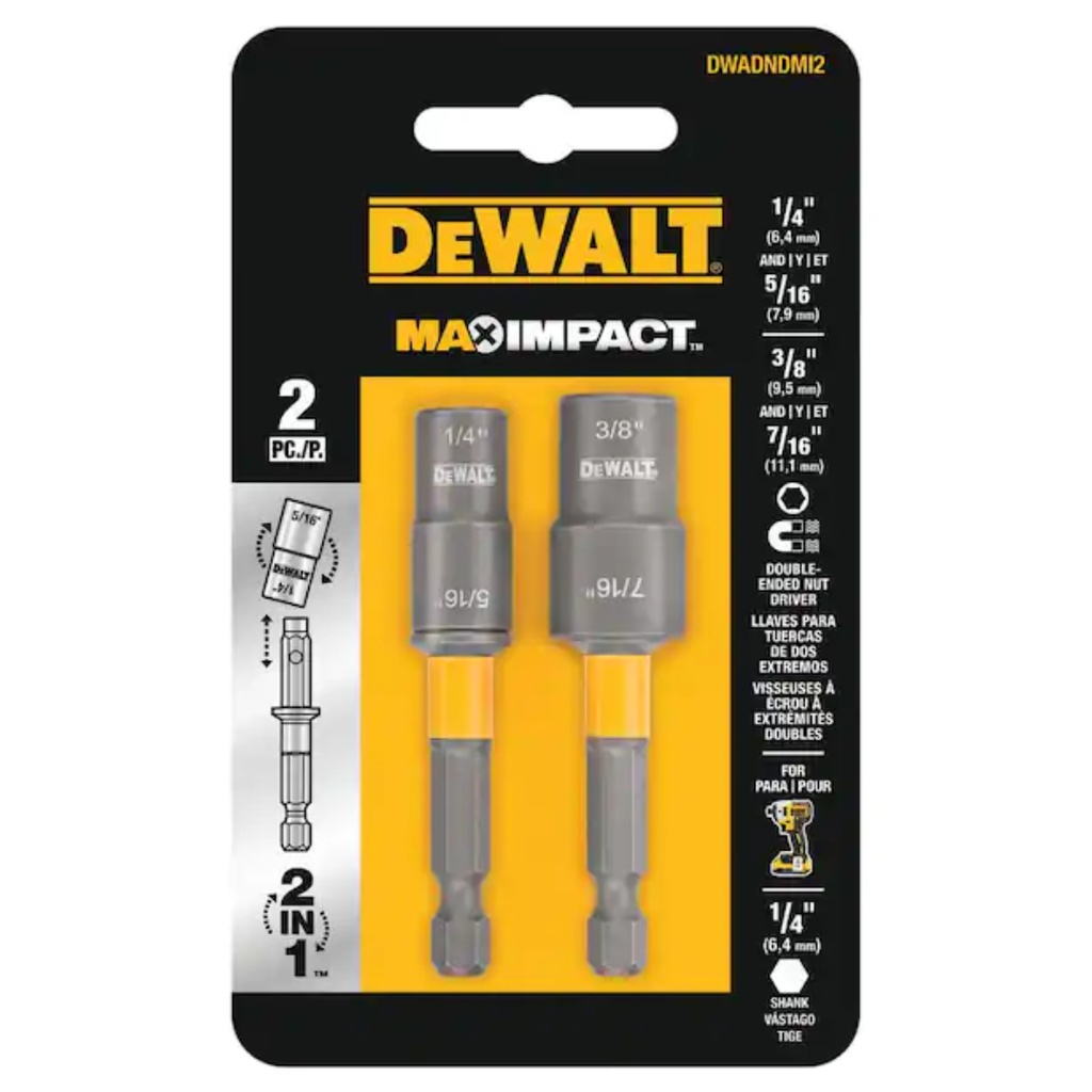 MAX IMPACT Double Ended Carbon Steel Nut Driver (2-Pack)