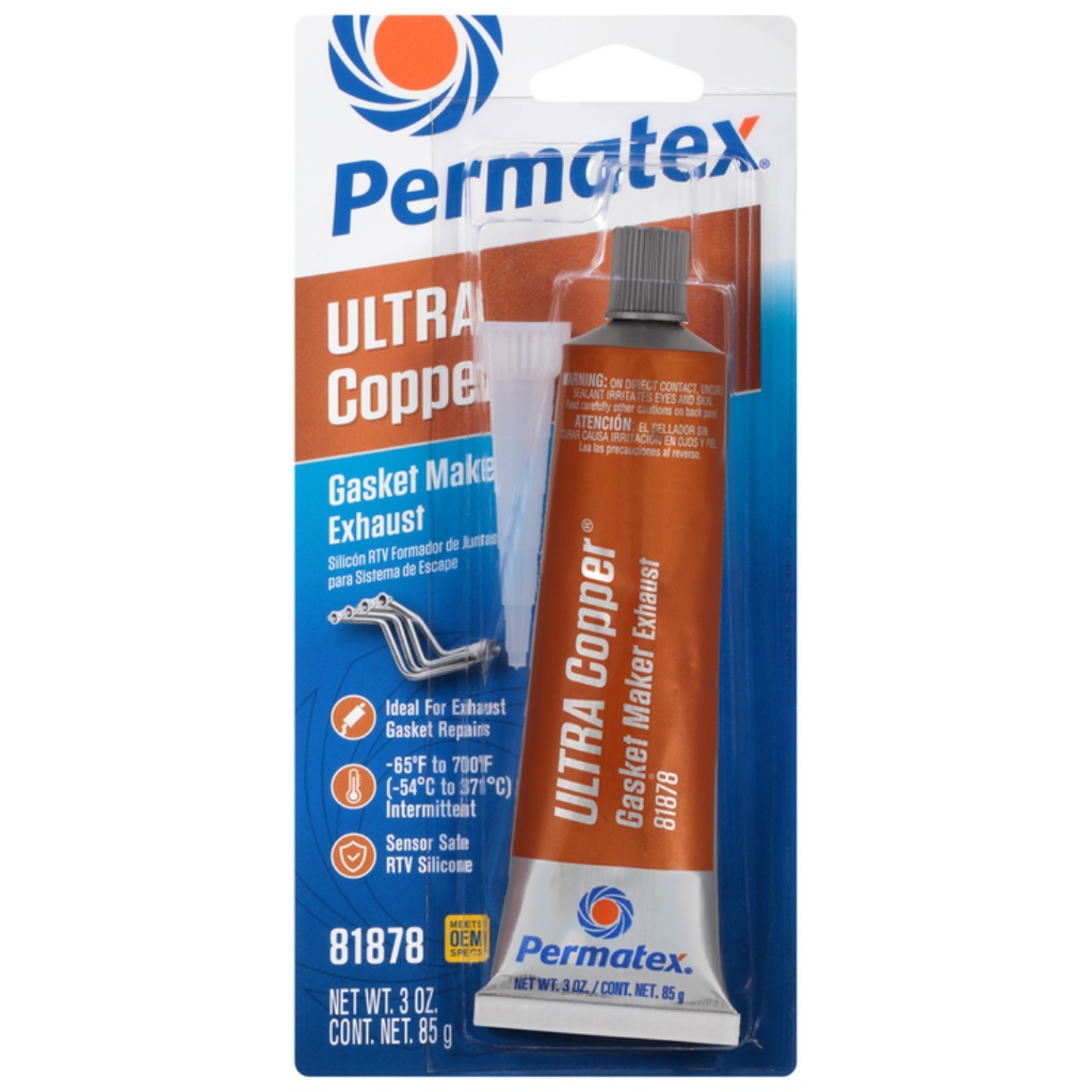 Permatex - Ultra Copper Hi-Temp RTV Silicone Gasket Maker - 3 Oz. - 81