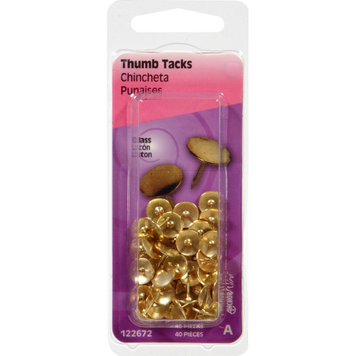 HILLMAN Yellow Push Pins 40 Pk