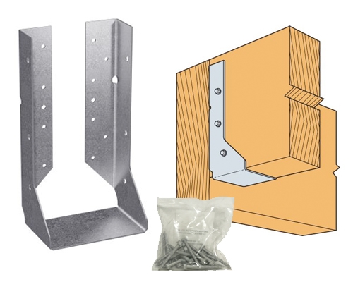 HUCQ Heavy Face-Mount Concealed-Flange Joist Hanger for Triple 2x10 Nominal Lumber with Screws