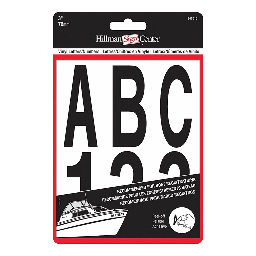 [5027192] Hillman 3 in. Black Vinyl Self-Adhesive Letter and Number Set 0-9, a-Z 100 Pc