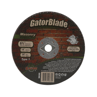 Gator 6-1/2 in. D X 5/8 in. Aluminum Oxide Metal Cutting Wheel 1 Pc