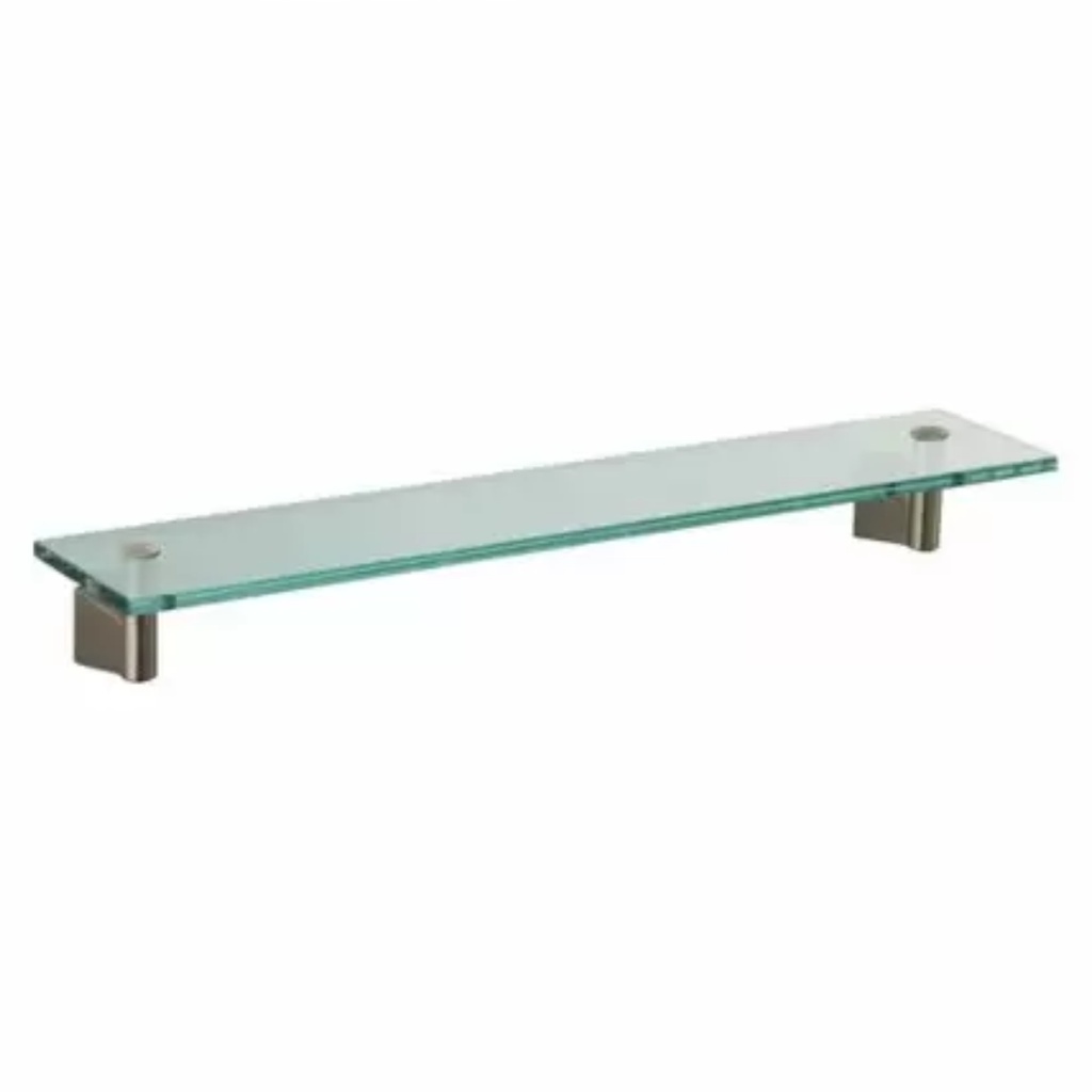 Bleu 20.13 in. W Shelf in Glass in Satin Nickel