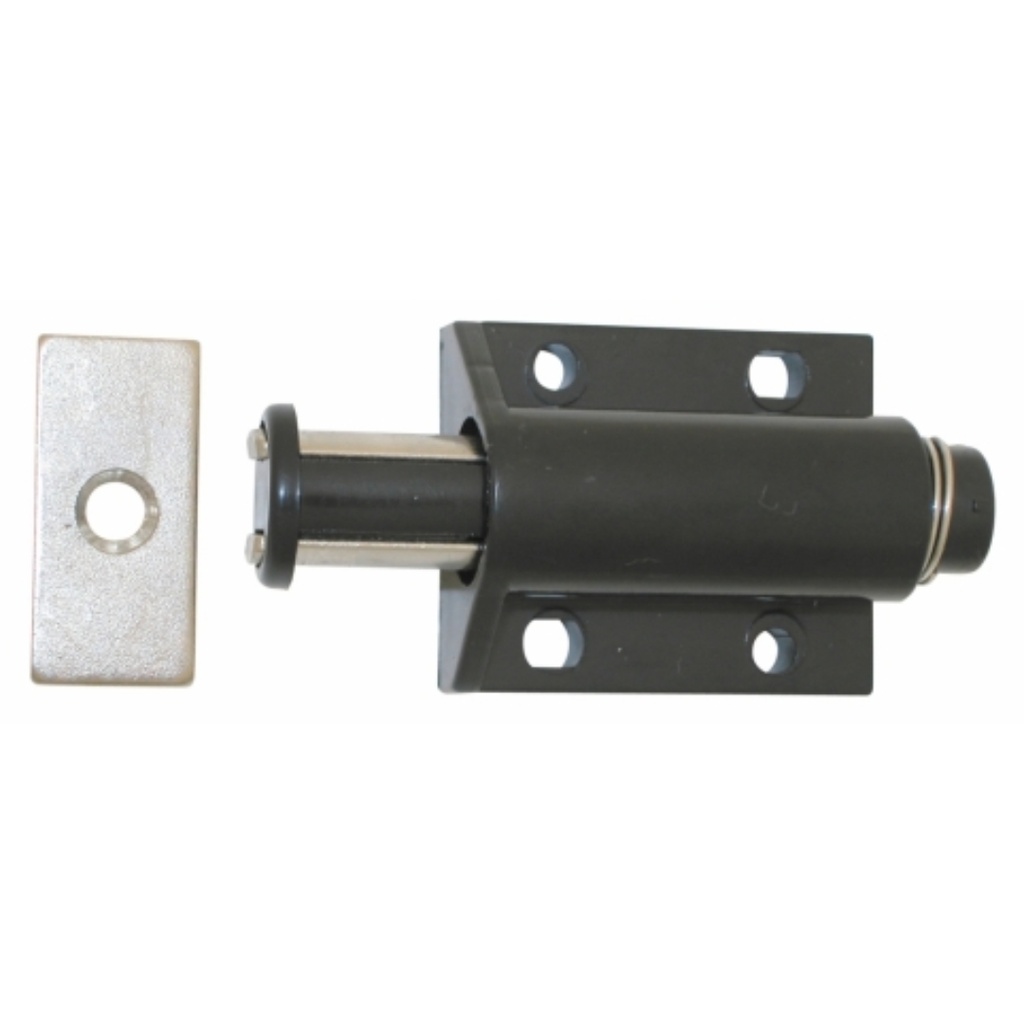 Ultra Hardware Black Round Designers Edge Single Magnetic Push Latch