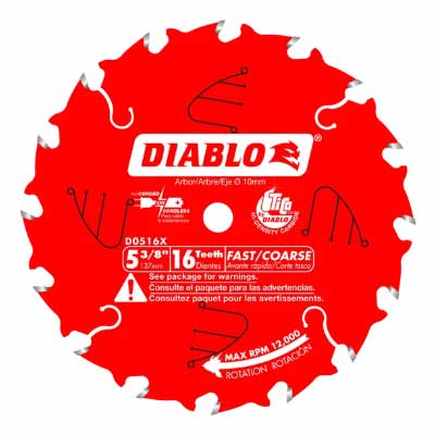 [320959] Diablo 5-3/8 in. D X 10 Mm TiCo Hi-Density Carbide Trim Saw Blade 16 Teeth 1 Pk