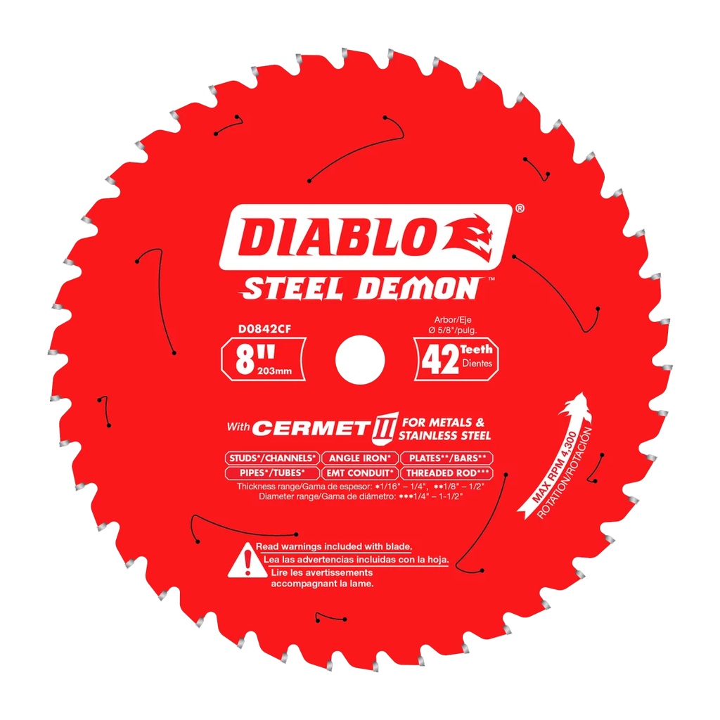 Diablo Steel Demon 8 in. D X 5/8 in. Cermet Metal Saw Blade 42 Teeth 1 Pk