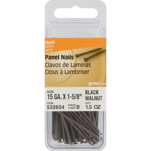 PANEL NAILS 15GA X 1-5/8 BLK/WAL