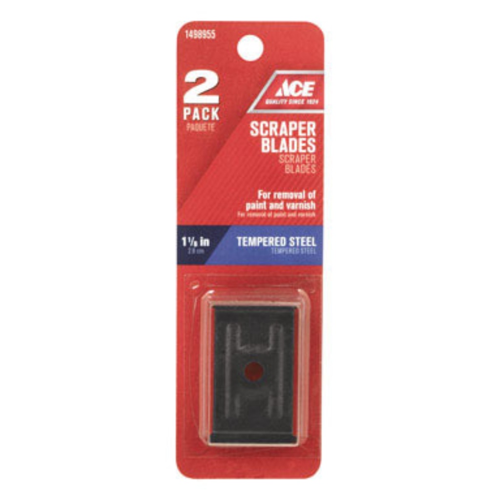 Ace 1-1/8 in. W Tempered Steel Double Edge Scraper Blade