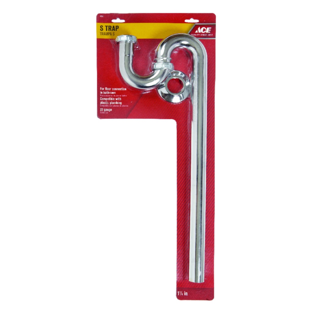 [42358] Ace 1-1/4 in. D Brass S-Trap