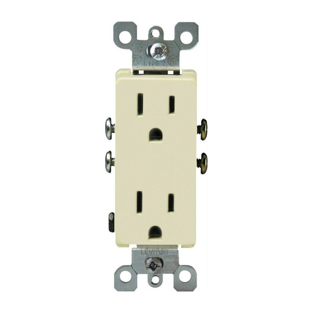 [31034] Leviton Decora 15 Amps 125 V Duplex Ivory Outlet 5-15R 1 Pk