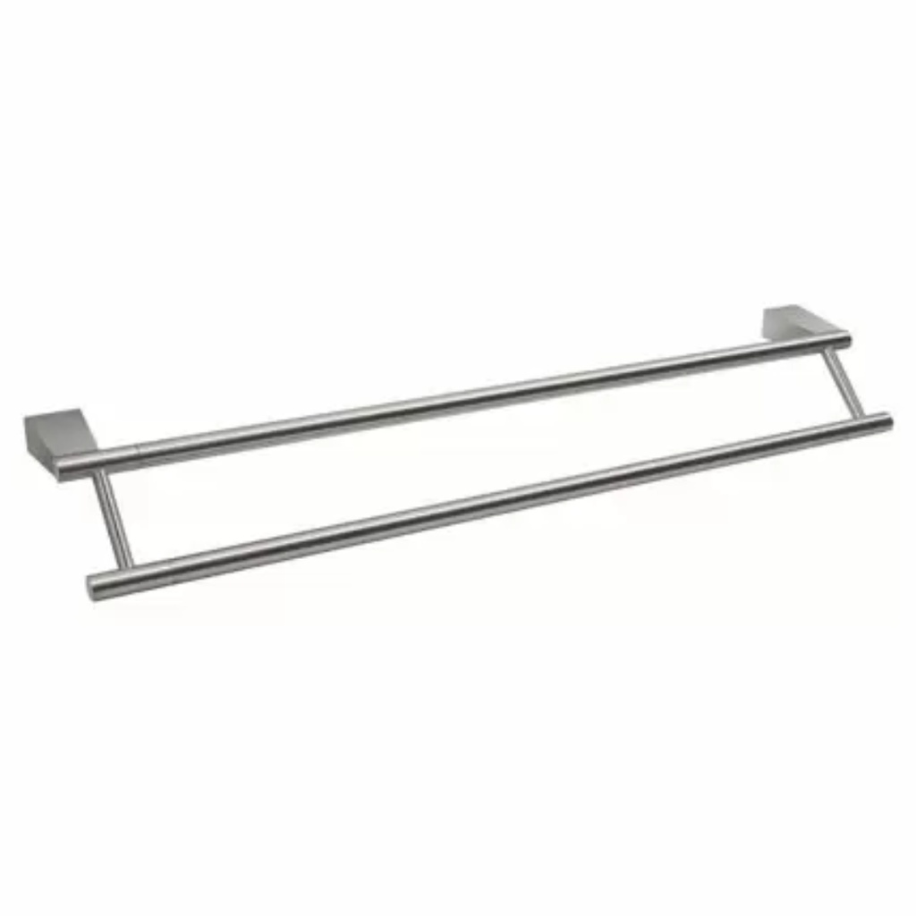 Bleu 24in L Double Towel Bar, Satin Nickel