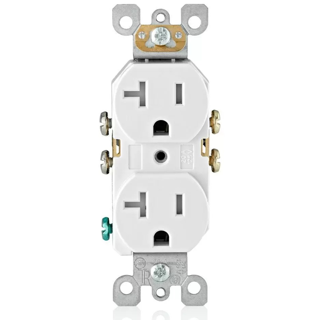 Leviton 20 Amps 125 V Duplex White Outlet 5-20R 1 Pk
